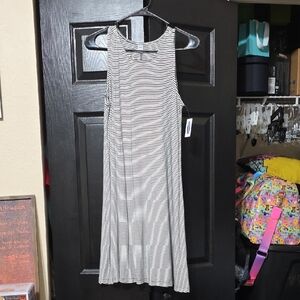 Old Navy Black and White Striped Midi Dress